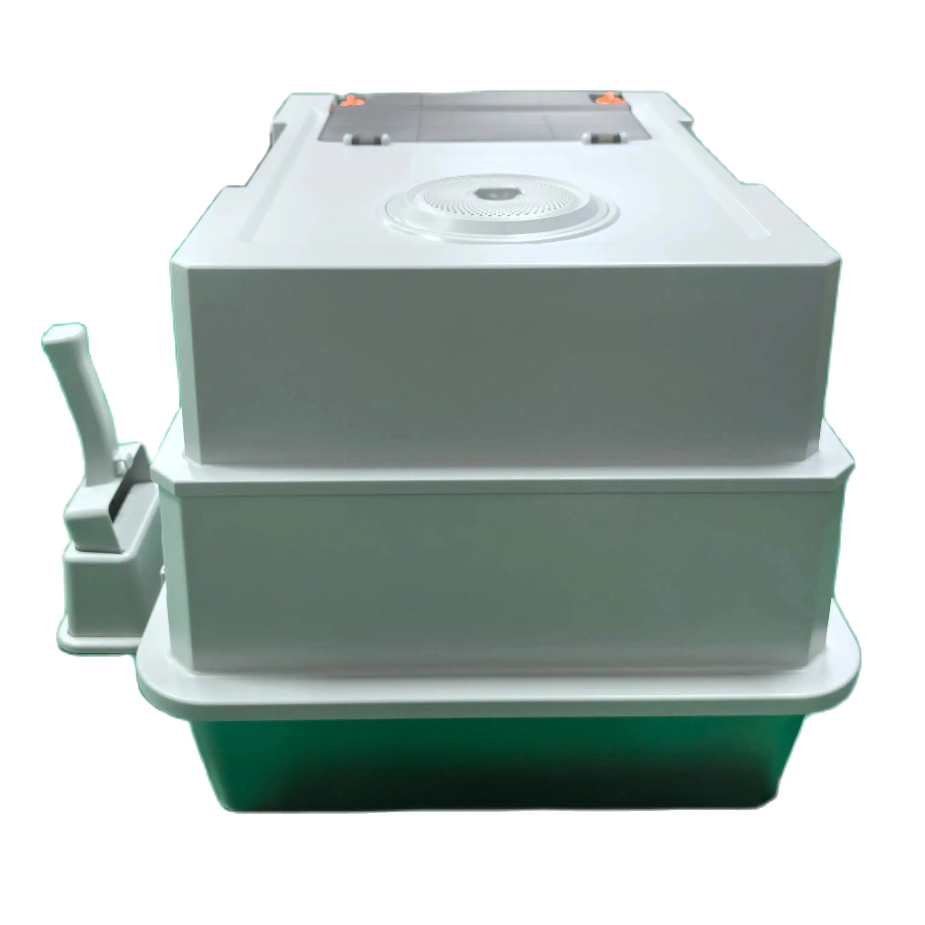 Stainless steel litter box with lid, extra-large enclosed kitty litter pan, equipped with steps and a litter scoop,